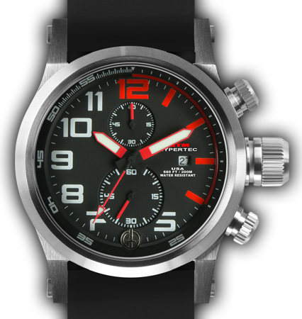 HYPER TECH CHRONO 2A Silver Red Dial - Black Rubber II- Silver Buckel