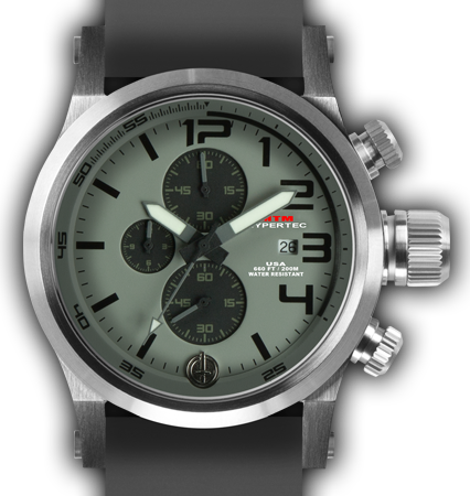 Hypertec Chrono 3A Silver Grey Dial - Black Rubber II- Silver Buckel